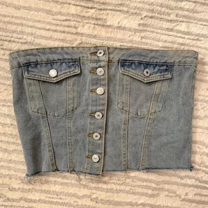Denim Corset Button-Up Top